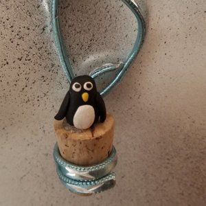 Blue Penguin OOAK Necklace Handmade Gift Present